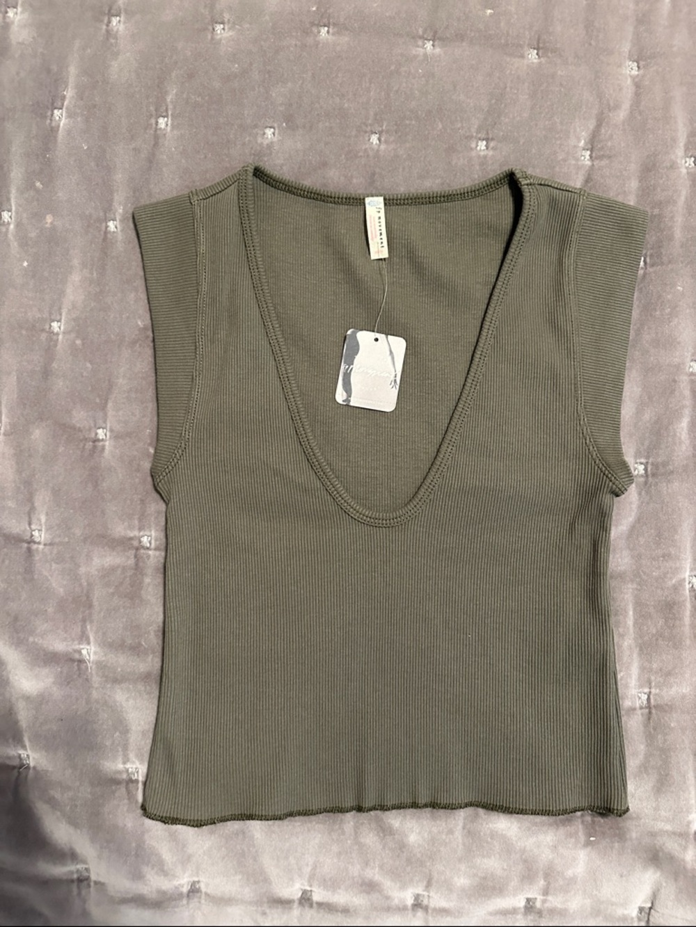 Free People  Green V Tank